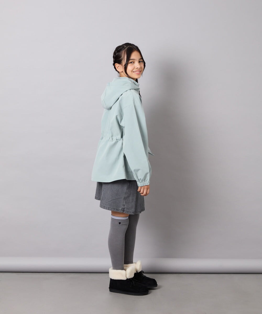 KJJJD01059 a.v.v KIDS(アー・ヴェ・ヴェ) [130-160]【洗える/フード取り外し可】リボンポケットマウンパ ミント
