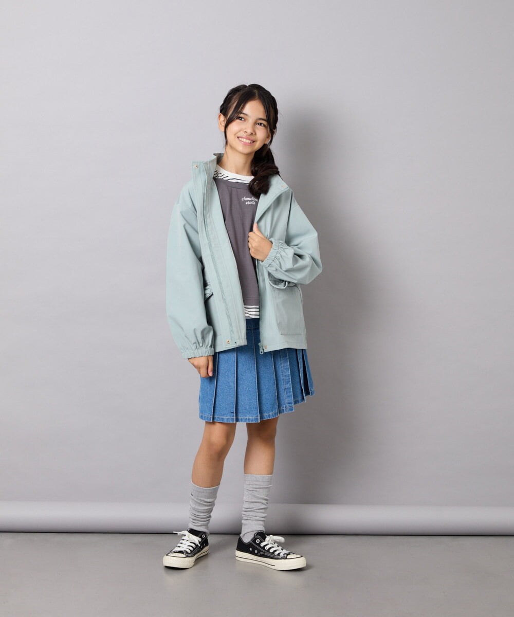 KJJJD01059 a.v.v KIDS(アー・ヴェ・ヴェ) [130-160]【洗える/フード取り外し可】リボンポケットマウンパ ミント
