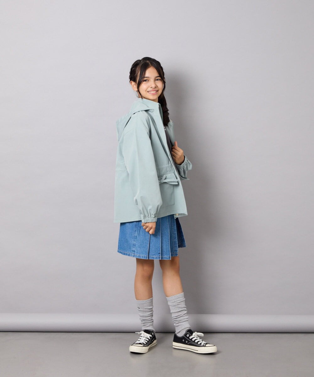 KJJJD01059 a.v.v KIDS(アー・ヴェ・ヴェ) [130-160]【洗える/フード取り外し可】リボンポケットマウンパ ミント