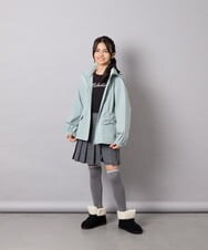 KJJJD01059 a.v.v KIDS(アー・ヴェ・ヴェ) [130-160]【洗える/フード取り外し可】リボンポケットマウンパ ミント