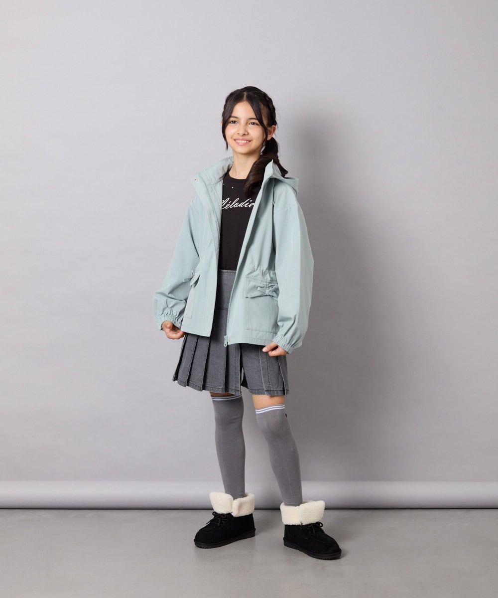 KJJJD01059 a.v.v KIDS(アー・ヴェ・ヴェ) [130-160]【洗える/フード取り外し可】リボンポケットマウンパ ミント