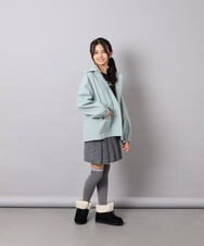 KJJJD01059 a.v.v KIDS(アー・ヴェ・ヴェ) [130-160]【洗える/フード取り外し可】リボンポケットマウンパ ミント