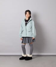 KJJJD01059 a.v.v KIDS(アー・ヴェ・ヴェ) [130-160]【洗える/フード取り外し可】リボンポケットマウンパ ミント