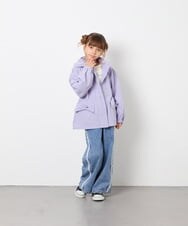 KJJJD01059 a.v.v KIDS(アー・ヴェ・ヴェ) [130-160]【洗える/フード取り外し可】リボンポケットマウンパ ラベンダー