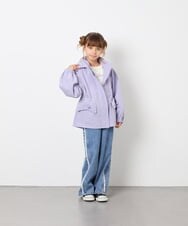 KJJJD01059 a.v.v KIDS(アー・ヴェ・ヴェ) [130-160]【洗える/フード取り外し可】リボンポケットマウンパ ラベンダー