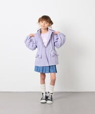 KJJJD01059 a.v.v KIDS(アー・ヴェ・ヴェ) [130-160]【洗える/フード取り外し可】リボンポケットマウンパ ラベンダー