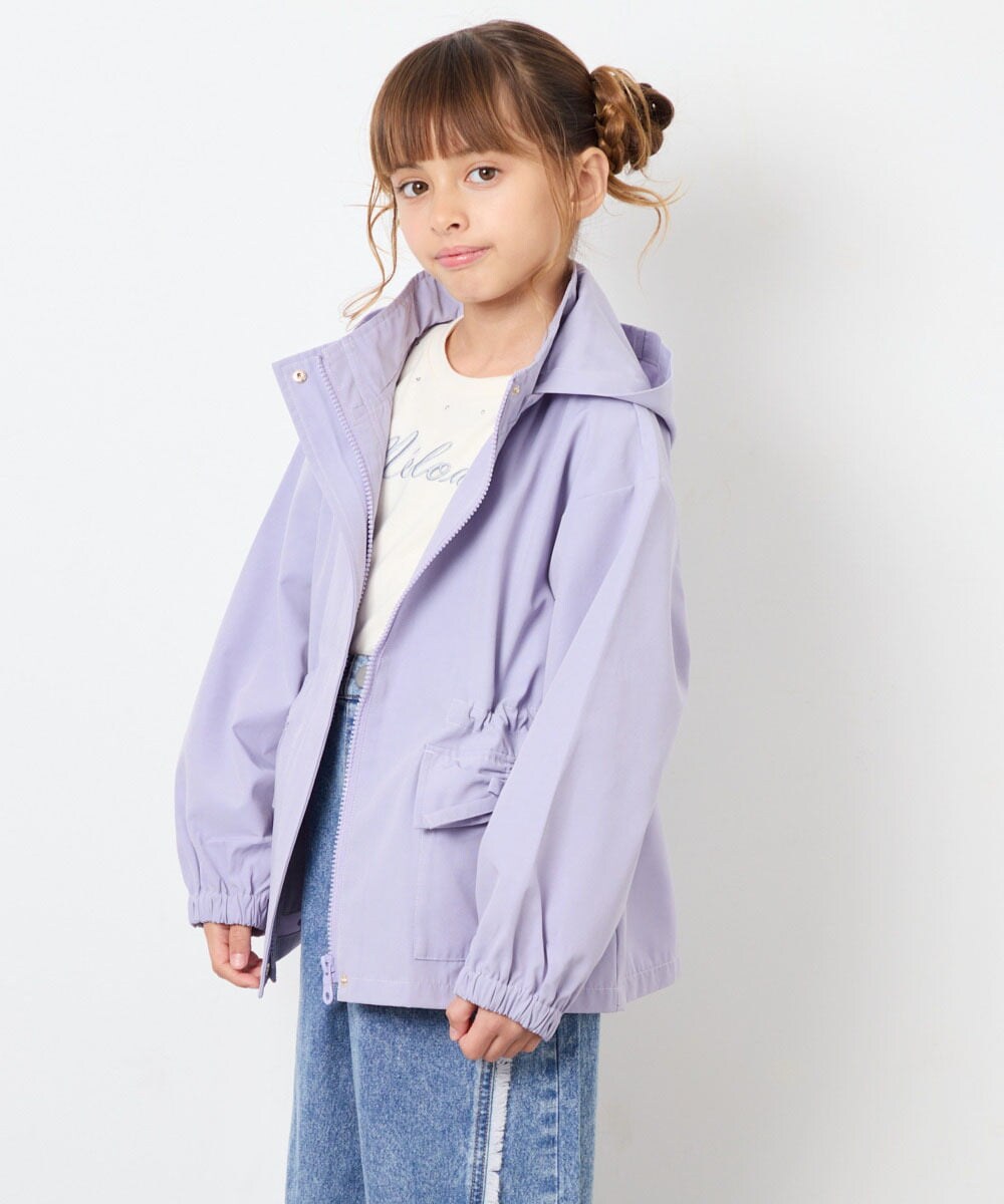 KJJJD01059 a.v.v KIDS(アー・ヴェ・ヴェ) [130-160]【洗える/フード取り外し可】リボンポケットマウンパ ラベンダー