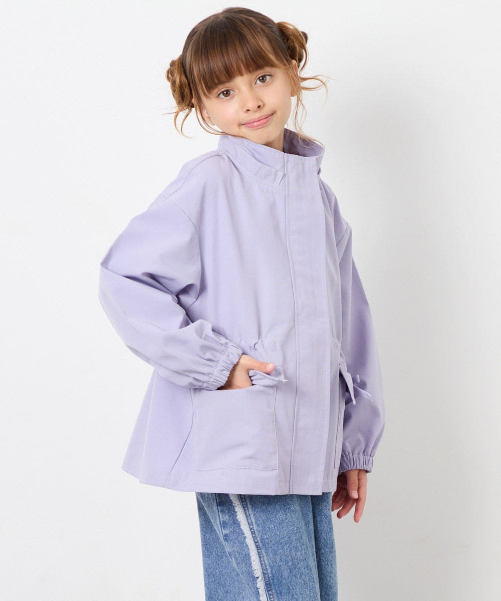 KJJJD01059 a.v.v KIDS(アー・ヴェ・ヴェ) [130-160]【洗える/フード取り外し可】リボンポケットマウンパ ラベンダー