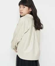 KJJJN22044 a.v.v KIDS(アー・ヴェ・ヴェ) [140-150]【洗える】フェイクレザーCPOジャケット ブラック