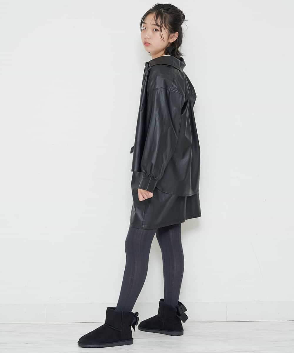 KJJJO22049 a.v.v KIDS(アー・ヴェ・ヴェ) [160]【洗える】フェイクレザーCPOジャケット[WEB限定サイズ] ブラック