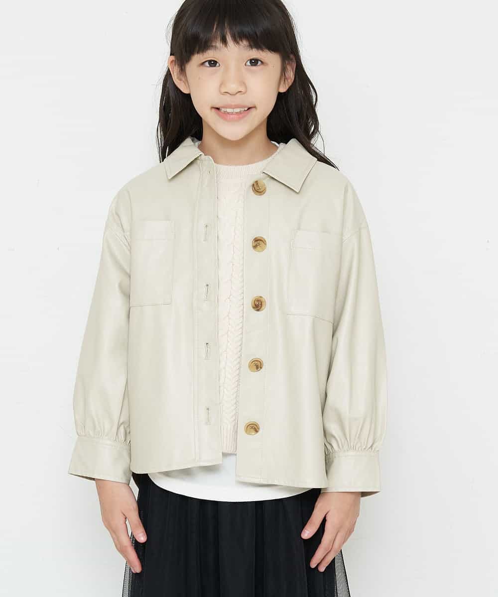 KJJJO22049 a.v.v KIDS(アー・ヴェ・ヴェ) [160]【洗える】フェイクレザーCPOジャケット[WEB限定サイズ] ブラック