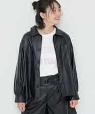 KJJJO22049 a.v.v KIDS(アー・ヴェ・ヴェ) [160]【洗える】フェイクレザーCPOジャケット[WEB限定サイズ] ブラック