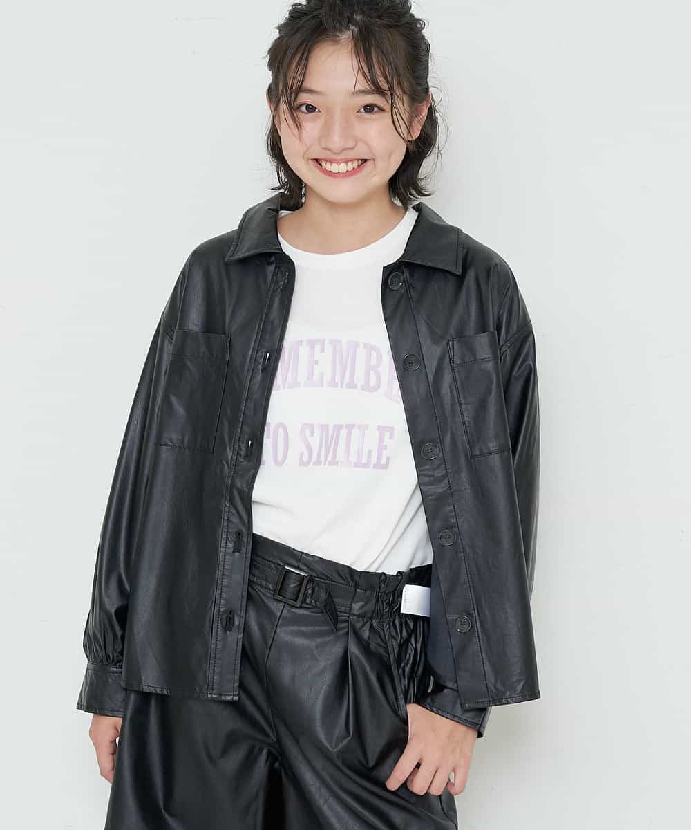 KJJJO22049 a.v.v KIDS(アー・ヴェ・ヴェ) [160]【洗える】フェイクレザーCPOジャケット[WEB限定サイズ] ブラック