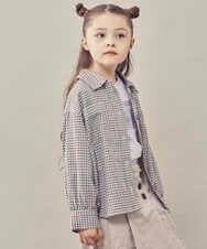 KJJJQ34044 a.v.v KIDS(アー・ヴェ・ヴェ) [140-150]チェック柄CPOジャケット ライトブルー