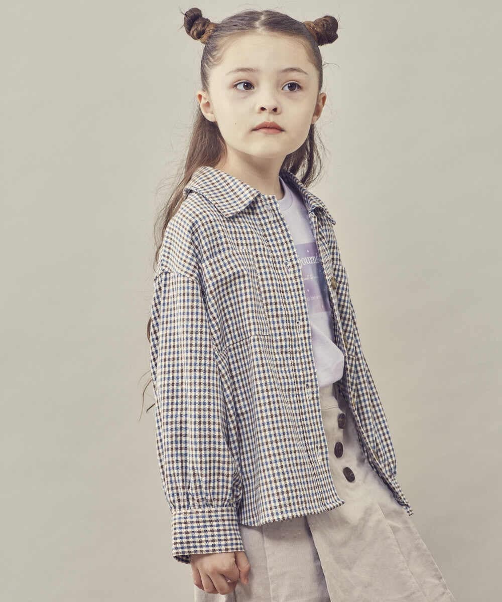 KJJJR34049 a.v.v KIDS(アー・ヴェ・ヴェ) [160]チェック柄CPOジャケット ライトブルー