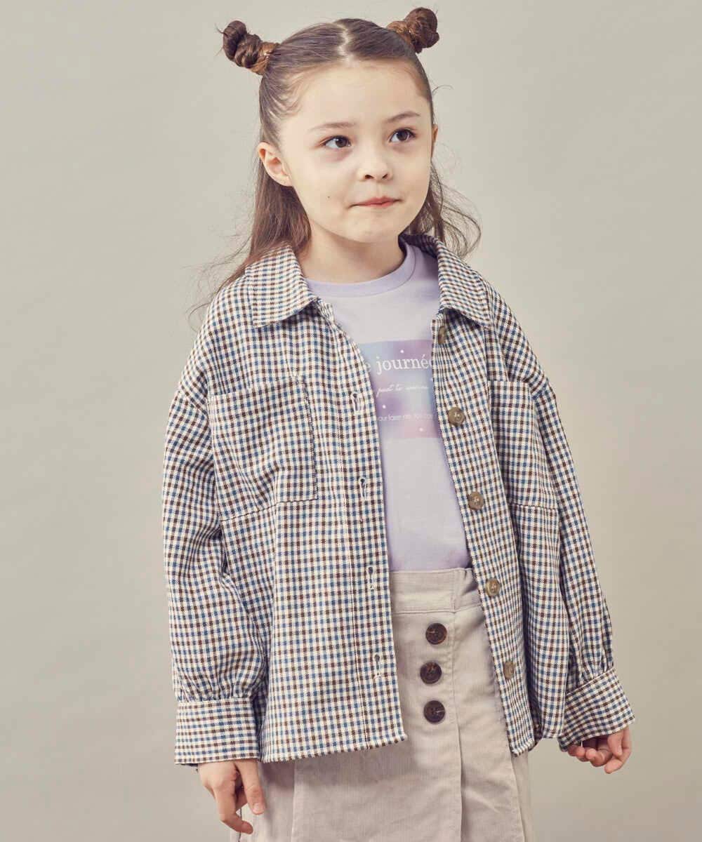 KJJJR34049 a.v.v KIDS(アー・ヴェ・ヴェ) [160]チェック柄CPOジャケット ライトブルー