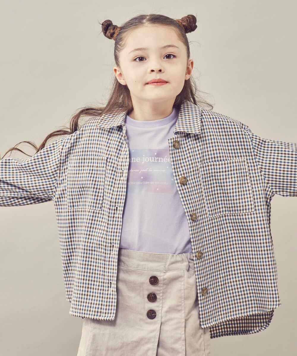 KJJJR34049 a.v.v KIDS(アー・ヴェ・ヴェ) [160]チェック柄CPOジャケット ライトブルー