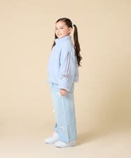 KJJKA01069 a.v.v KIDS(アー・ヴェ・ヴェ) [120-160]ラインスリーブボアブルゾン ライトブルー