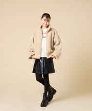 KJJKA01069 a.v.v KIDS(アー・ヴェ・ヴェ) [120-160]ラインスリーブボアブルゾン ライトブルー