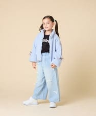 KJJKA01069 a.v.v KIDS(アー・ヴェ・ヴェ) [120-160]ラインスリーブボアブルゾン ライトブルー
