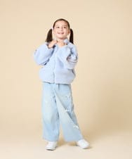 KJJKA01069 a.v.v KIDS(アー・ヴェ・ヴェ) [120-160]ラインスリーブボアブルゾン ライトブルー