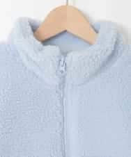 KJJKA01069 a.v.v KIDS(アー・ヴェ・ヴェ) 【お家で洗える/ラインリボンがカワイイ/今から冬まで長く着られる】[120-160]ラインスリーブボアブルゾン ライトブルー