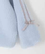 KJJKA01069 a.v.v KIDS(アー・ヴェ・ヴェ) 【お家で洗える/ラインリボンがカワイイ/今から冬まで長く着られる】[120-160]ラインスリーブボアブルゾン ライトブルー