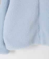 KJJKA01069 a.v.v KIDS(アー・ヴェ・ヴェ) 【お家で洗える/ラインリボンがカワイイ/今から冬まで長く着られる】[120-160]ラインスリーブボアブルゾン ライトブルー