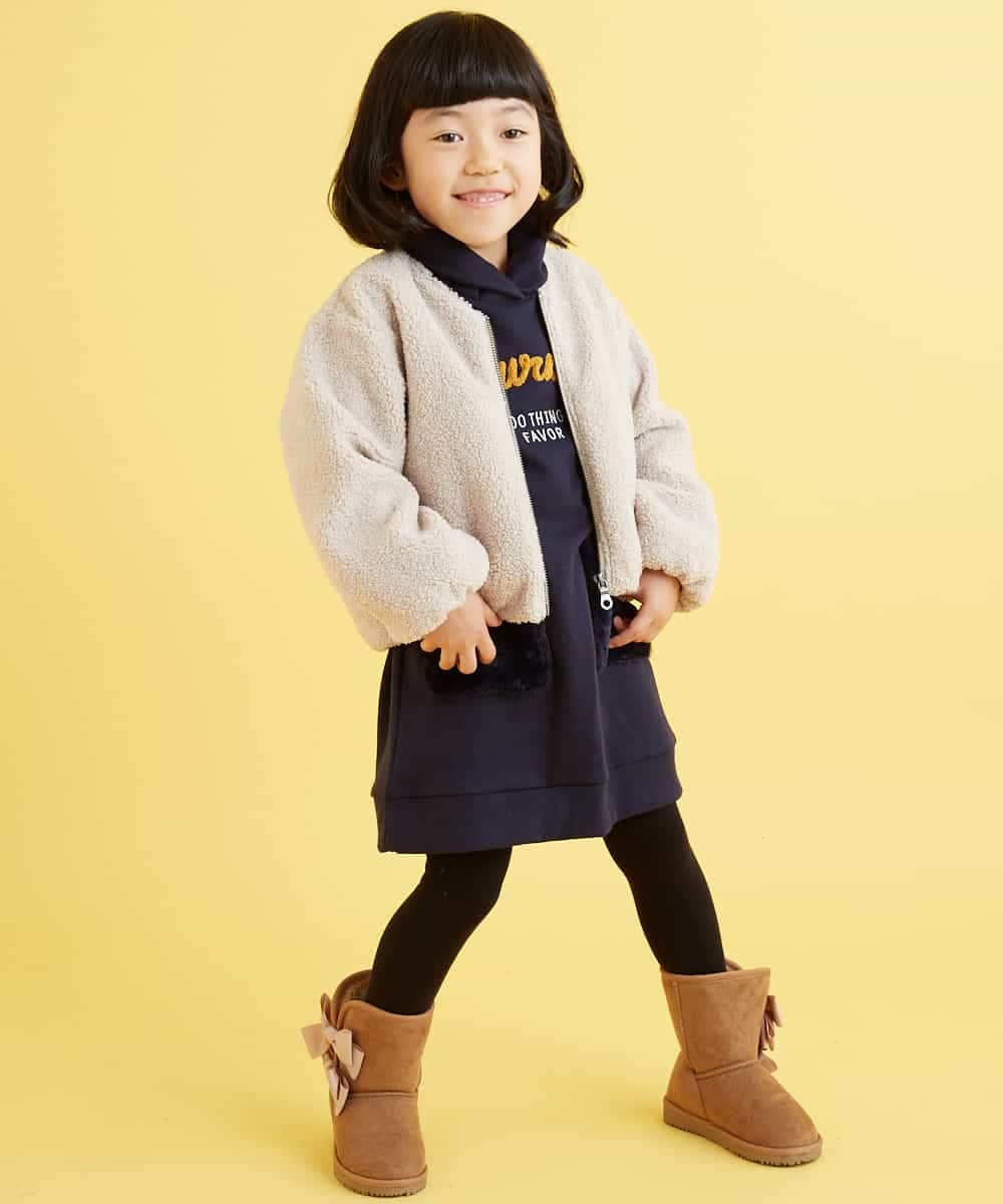 KJJKD04039 a.v.v KIDS(アー・ヴェ・ヴェ) [100-130]ショート丈ボアジャケット[WEB限定サイズ] ラベンダー