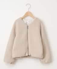 KJJKD04039 a.v.v KIDS(アー・ヴェ・ヴェ) [100-130]ショート丈ボアジャケット[WEB限定サイズ] ベージュ