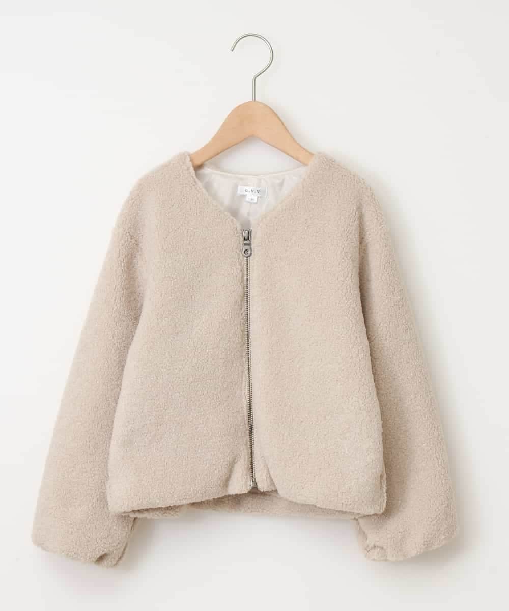 KJJKD04039 a.v.v KIDS(アー・ヴェ・ヴェ) [100-130]ショート丈ボアジャケット[WEB限定サイズ] ベージュ