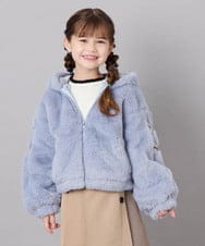 KJJKD15059 a.v.v KIDS(アー・ヴェ・ヴェ) [130-160]【洗える】フェイクファーパーカー ライトブルー