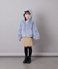 KJJKD15059 a.v.v KIDS(アー・ヴェ・ヴェ) [130-160]【洗える】フェイクファーパーカー ライトブルー
