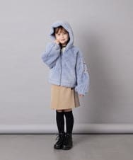 KJJKD15059 a.v.v KIDS(アー・ヴェ・ヴェ) [130-160]【洗える】フェイクファーパーカー ライトブルー