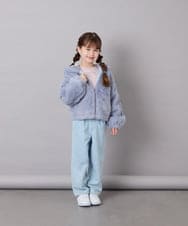 KJJKD15059 a.v.v KIDS(アー・ヴェ・ヴェ) [130-160]【洗える】フェイクファーパーカー ライトブルー