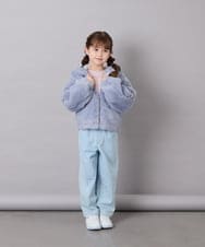 KJJKD15059 a.v.v KIDS(アー・ヴェ・ヴェ) [130-160]【洗える】フェイクファーパーカー ライトブルー