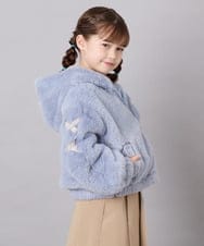 KJJKD15059 a.v.v KIDS(アー・ヴェ・ヴェ) [130-160]【洗える】フェイクファーパーカー ライトブルー