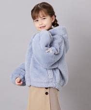 KJJKD15059 a.v.v KIDS(アー・ヴェ・ヴェ) [130-160]【洗える】フェイクファーパーカー ライトブルー
