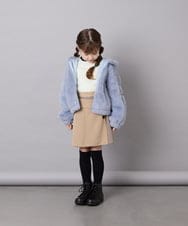 KJJKD15059 a.v.v KIDS(アー・ヴェ・ヴェ) [130-160]【洗える】フェイクファーパーカー ライトブルー