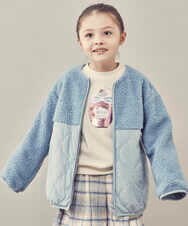 KJJKP40049 a.v.v KIDS(アー・ヴェ・ヴェ) [100-130]ボア切り替えキルティングジャケット ライトブルー