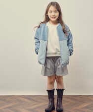 KJJKP40049 a.v.v KIDS(アー・ヴェ・ヴェ) [100-130]ボア切り替えキルティングジャケット ライトブルー
