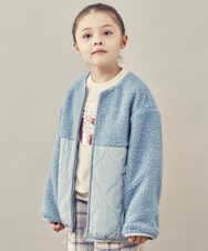 KJJKQ40054 a.v.v KIDS(アー・ヴェ・ヴェ) [140-150]ボア切り替えキルティングジャケット ライトブルー