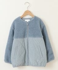 KJJKQ40054 a.v.v KIDS(アー・ヴェ・ヴェ) [140-150]ボア切り替えキルティングジャケット ライトブルー