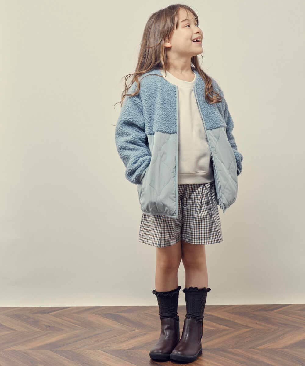 KJJKQ40054 a.v.v KIDS(アー・ヴェ・ヴェ) [140-150]ボア切り替えキルティングジャケット ベージュ