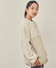 KJJKQ40054 a.v.v KIDS(アー・ヴェ・ヴェ) [140-150]ボア切り替えキルティングジャケット ベージュ