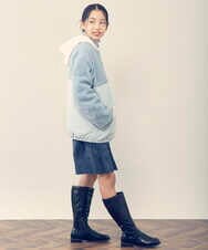 KJJKQ40054 a.v.v KIDS(アー・ヴェ・ヴェ) [140-150]ボア切り替えキルティングジャケット ベージュ