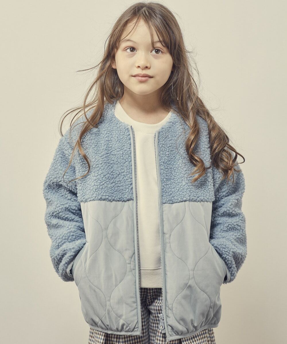 KJJKR40059 a.v.v KIDS(アー・ヴェ・ヴェ) [160]ボア切り替えキルティングジャケット ベージュ