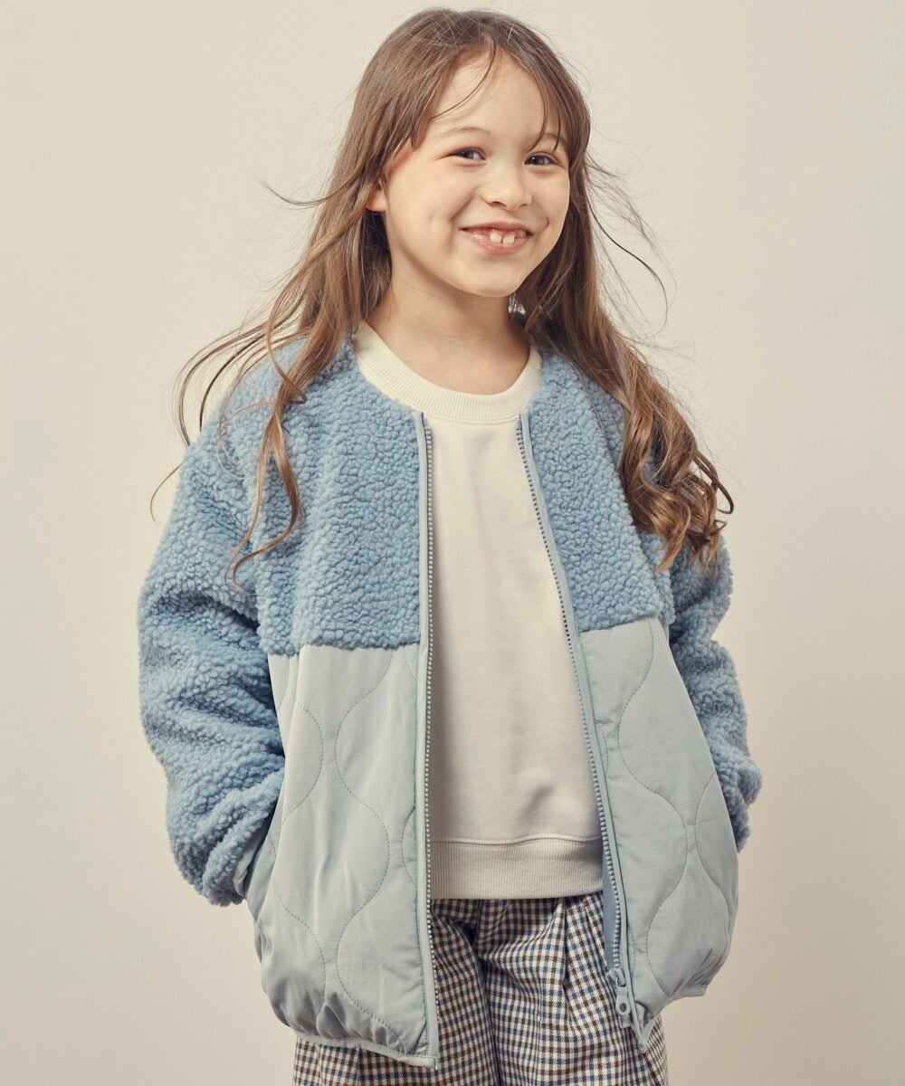 KJJKR40059 a.v.v KIDS(アー・ヴェ・ヴェ) [160]ボア切り替えキルティングジャケット ベージュ