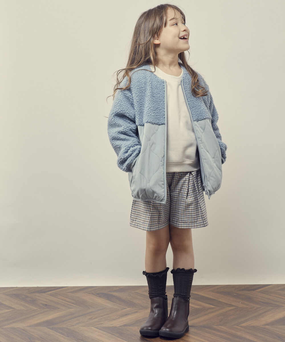 KJJKR40059 a.v.v KIDS(アー・ヴェ・ヴェ) [160]ボア切り替えキルティングジャケット ベージュ