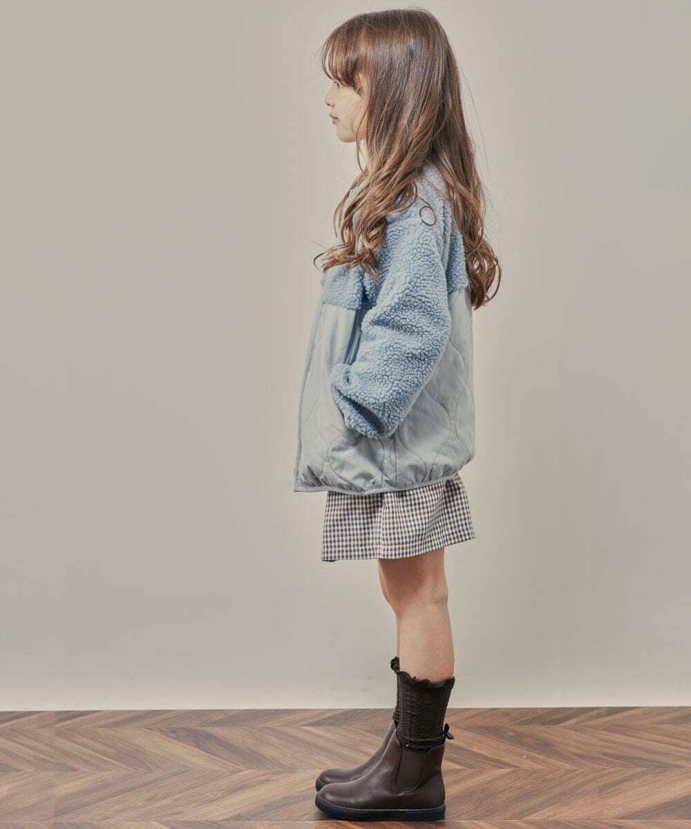 KJJKR40059 a.v.v KIDS(アー・ヴェ・ヴェ) [160]ボア切り替えキルティングジャケット ベージュ